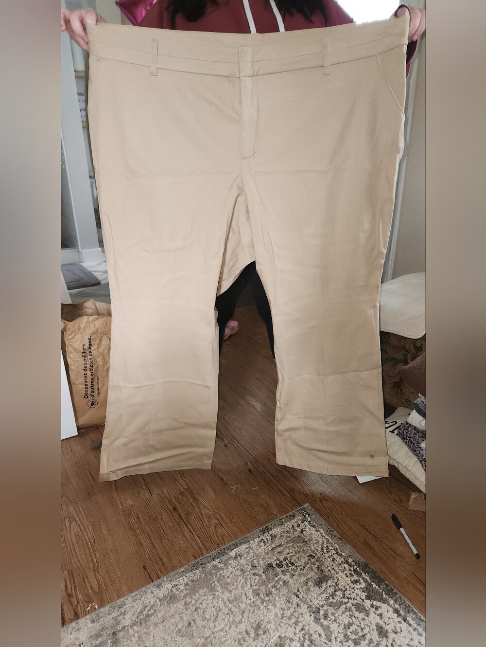 Old Navy Women's Beige Straight-Leg Trousers